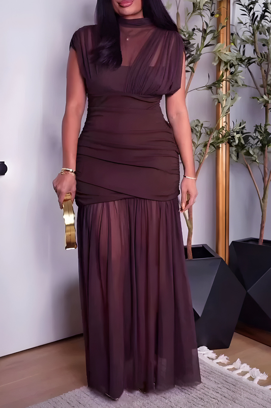 Amaya™ | Stijlvolle geplooide maxi jurk